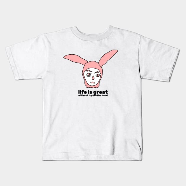 Gummo Pink Buuny Boy T-Shirt Kids T-Shirt by Strymon Art